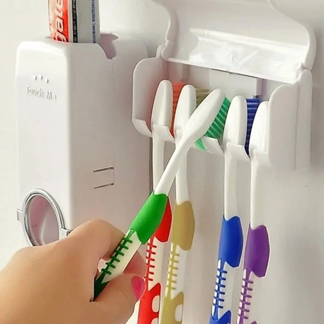 DISPENSADOR DE CREMA DENTAL CON PORTACEPILLO