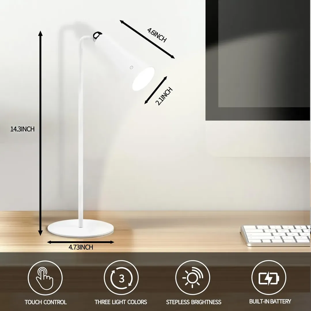 LAMPARA LUZ LED DE ESCRITORIO INALAMBRICA CUELLO FLEXIBLE
