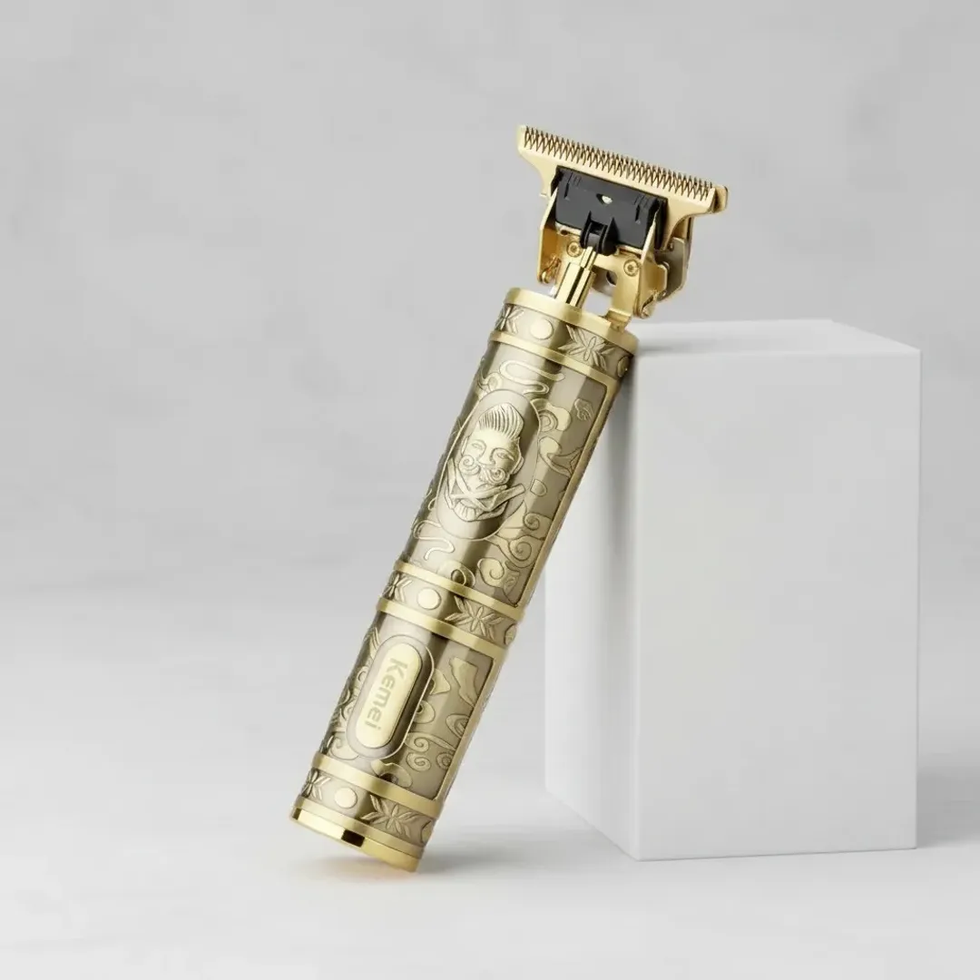 MAQUINA DE AFEITAR KEMEI DORADA USB