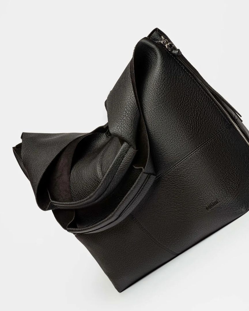 SHOPPER AMALFI EFECTO CUERO NEGRO