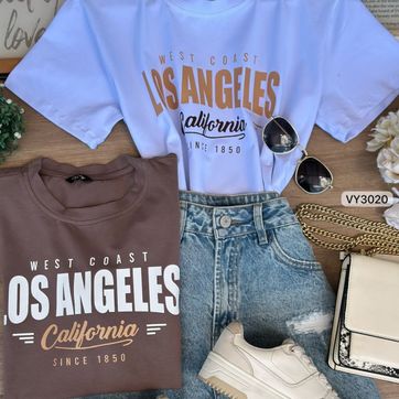 CAMISETA FRIA REGULAR ESTAMPADA LOS ANGELES CALIFORNIA VY3020 - imagen 1