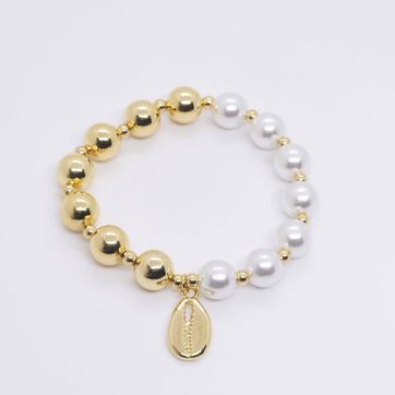 Imagen del producto PULSERA PERLAS CONCHA RODINADA