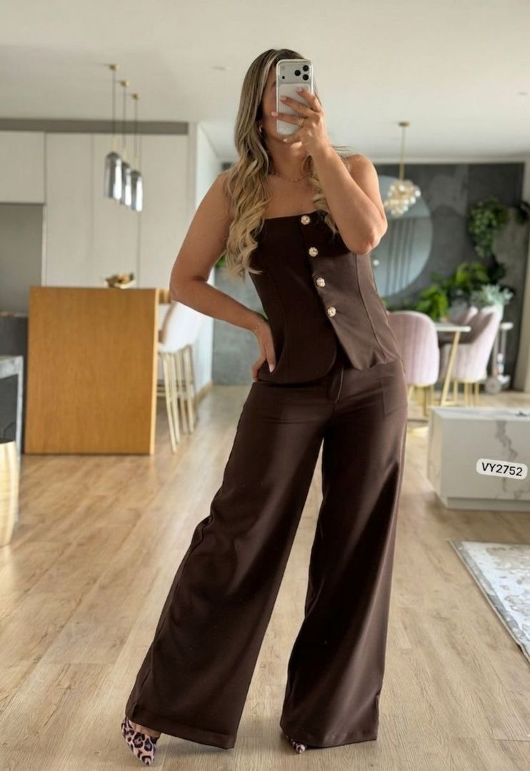 SET CHALECO ESCOTE CUADRADO Y PANTALON VY2752