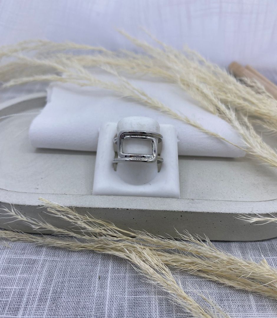 Anillo, plateado, covergold 