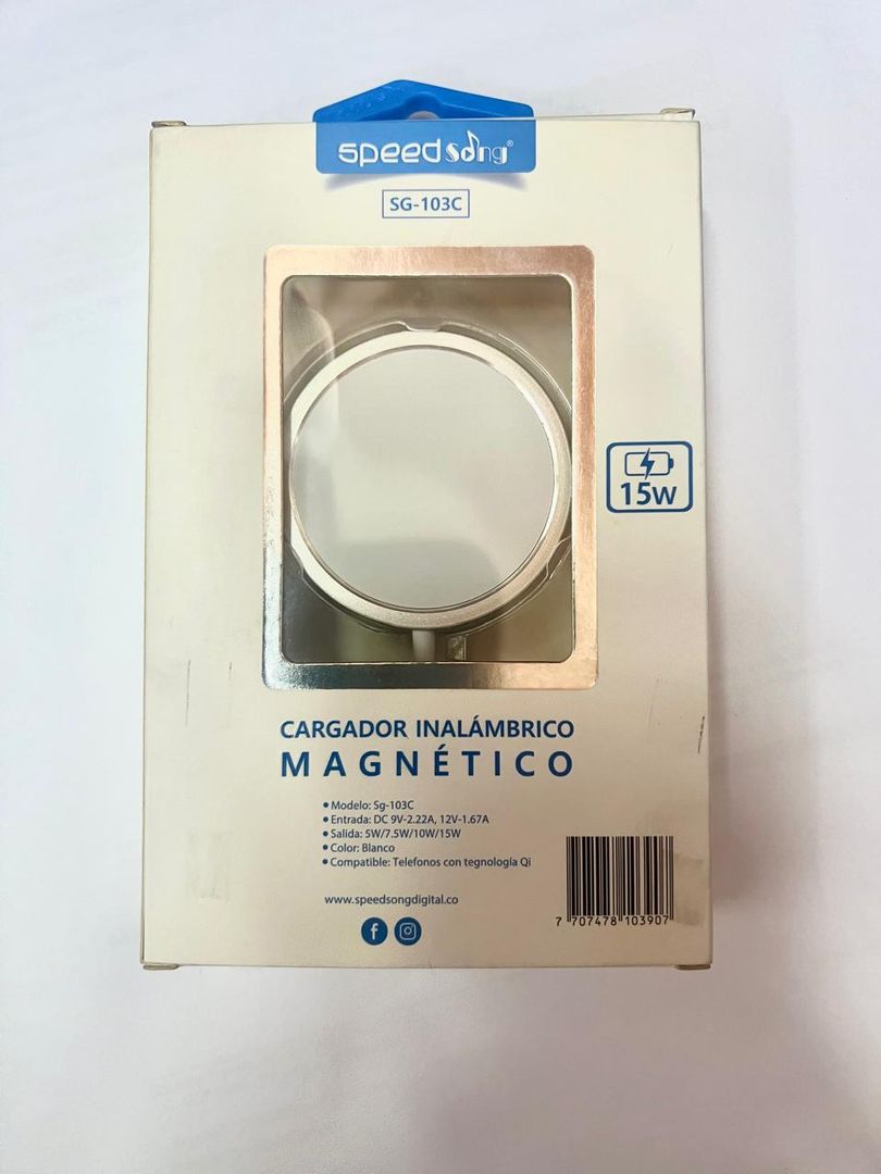 Cargador Iphone Inalámbrico Magnético SpeedSong 15W SG103C