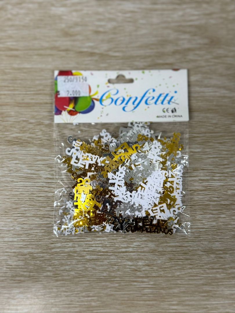 250 CONFETI "FELIZ CUMPLEAÑOS"
