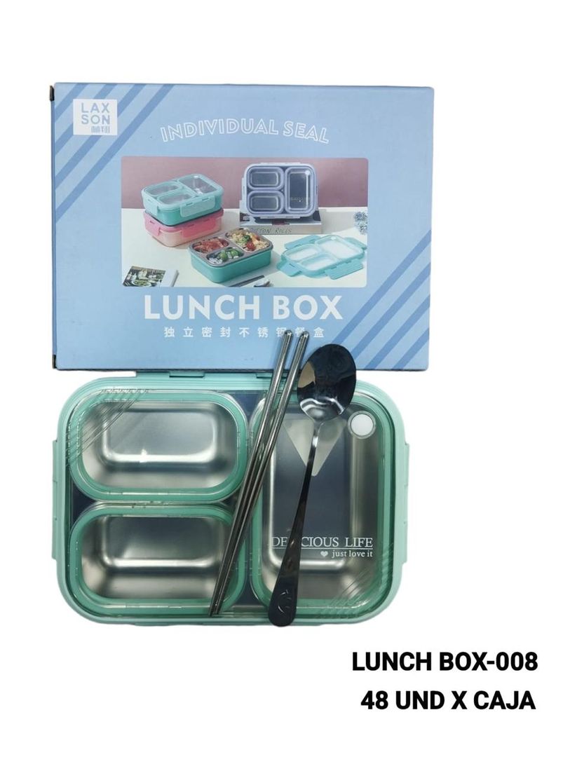 LONCHERA TRES PUESTOS CON CUBIERTOS