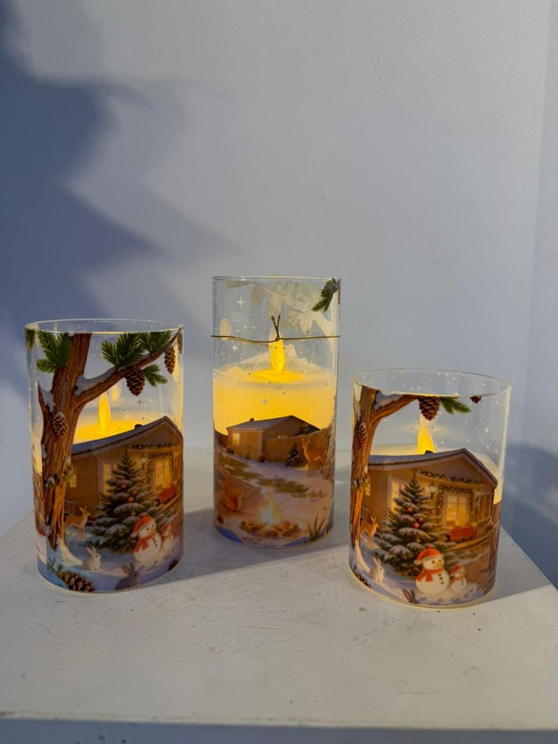 SET DE VELAS NAVIDEÑAS X 3 DE PILA AAA