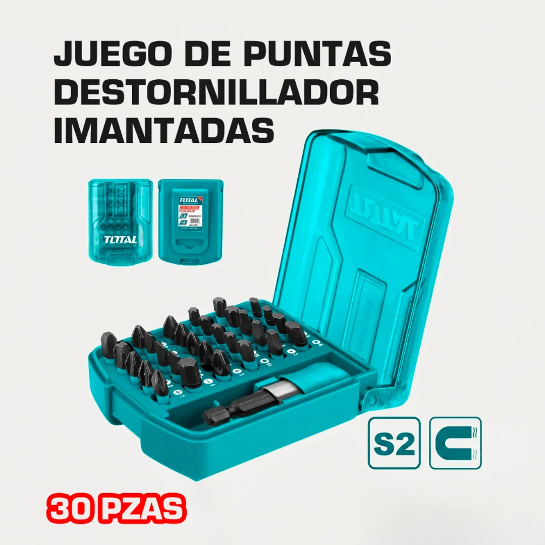 SET PUNTAS DESTORNILLADORES 30 PIEZAS MAGNETICAS