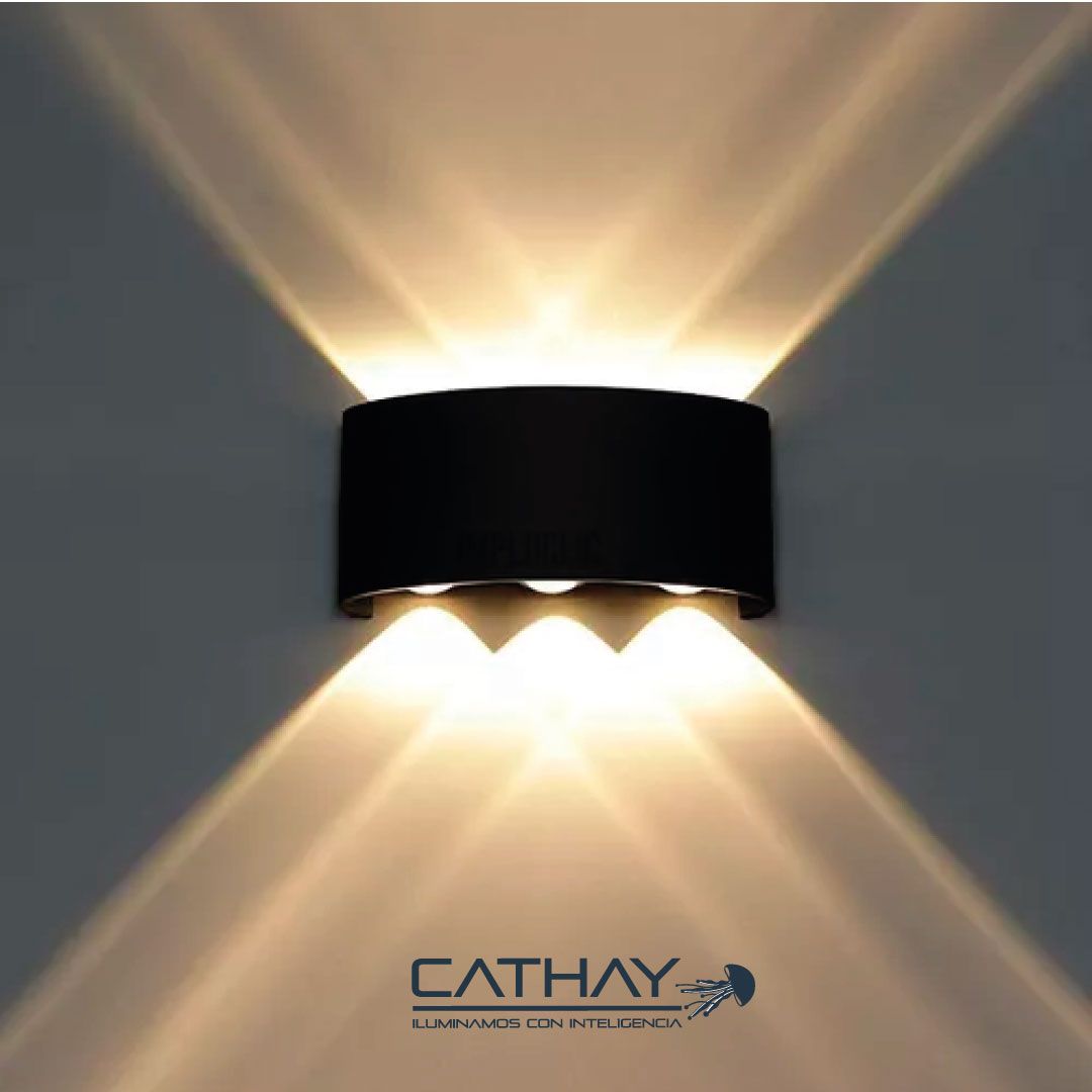 APLIQUE LED DE PARED TIPO TORTUGA 3 HAZ DE LUZ CHASIS NEGRO 