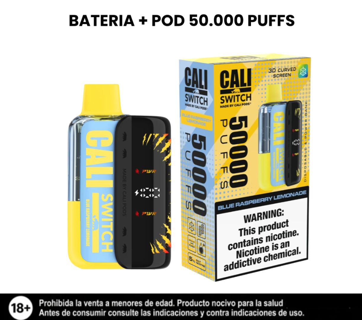 Cali Kit Blue Raspberry Lemonade Switch 50.000 Puffs Bateria + Pod