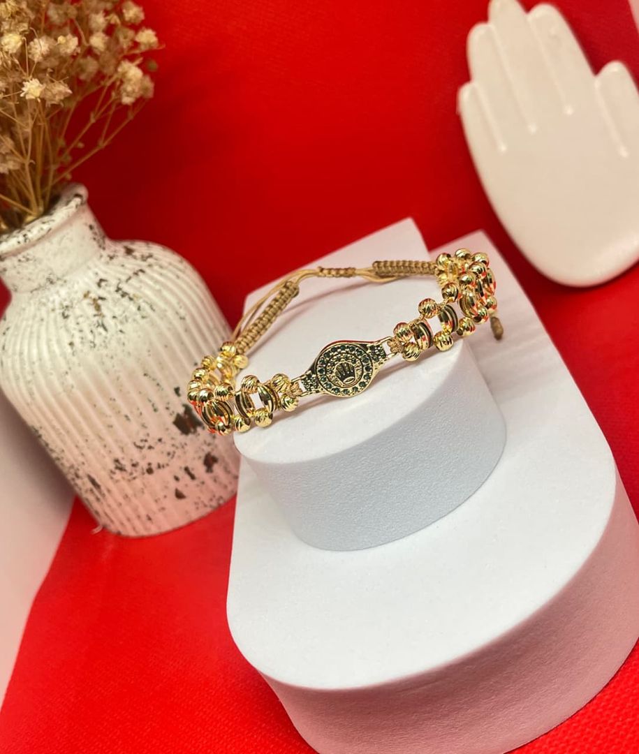 Pulsera rolex 3 carriles en barril 8mm y balin italy 4mm