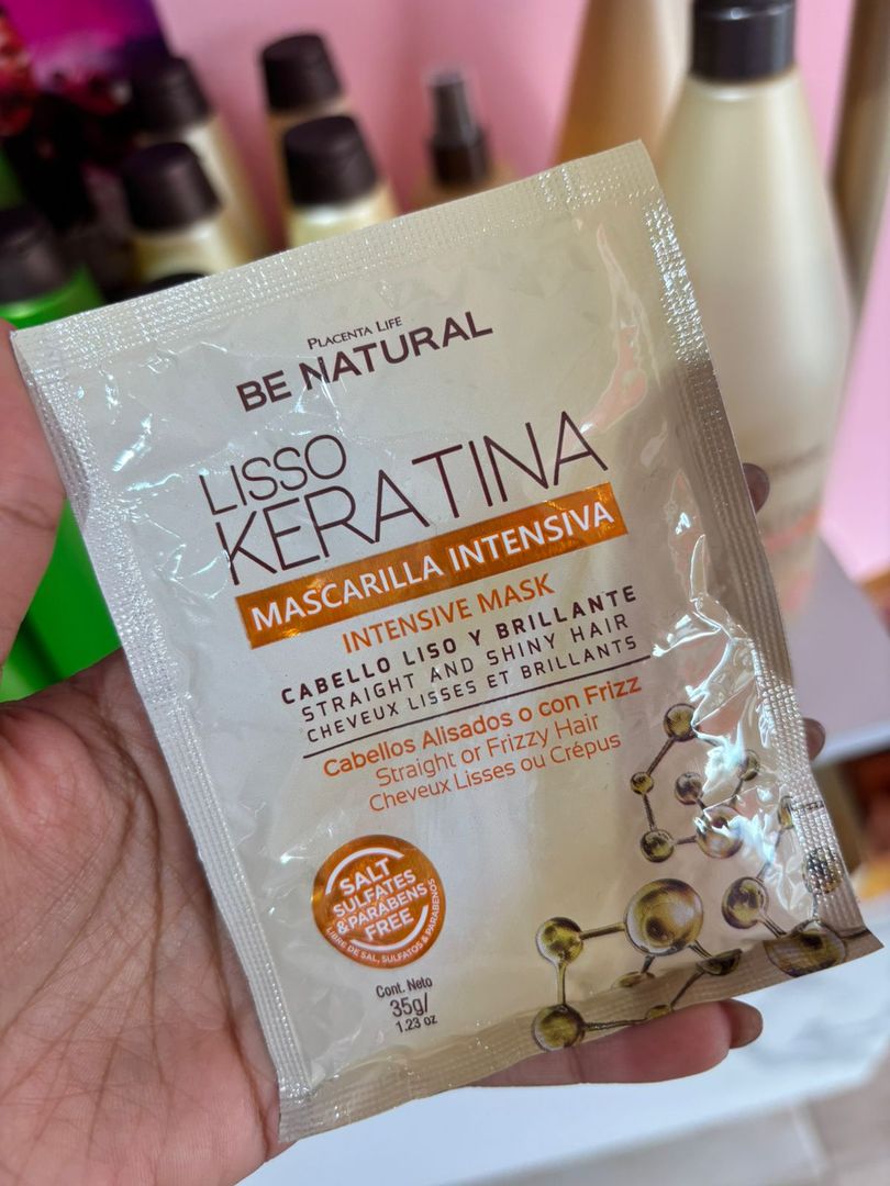 Mascarilla Be Natural Lisso Keratina Sashets