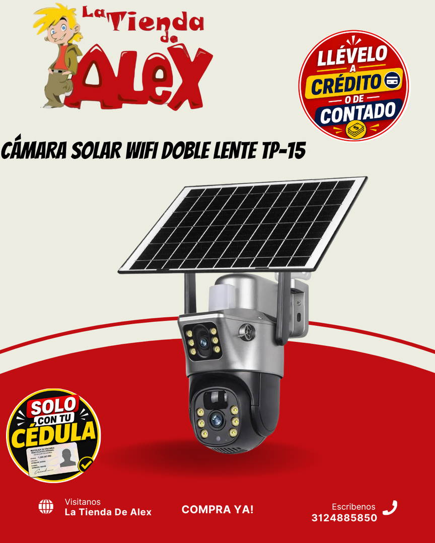 CÁMARA SOLAR WIFI DOBLE LENTE TP-15