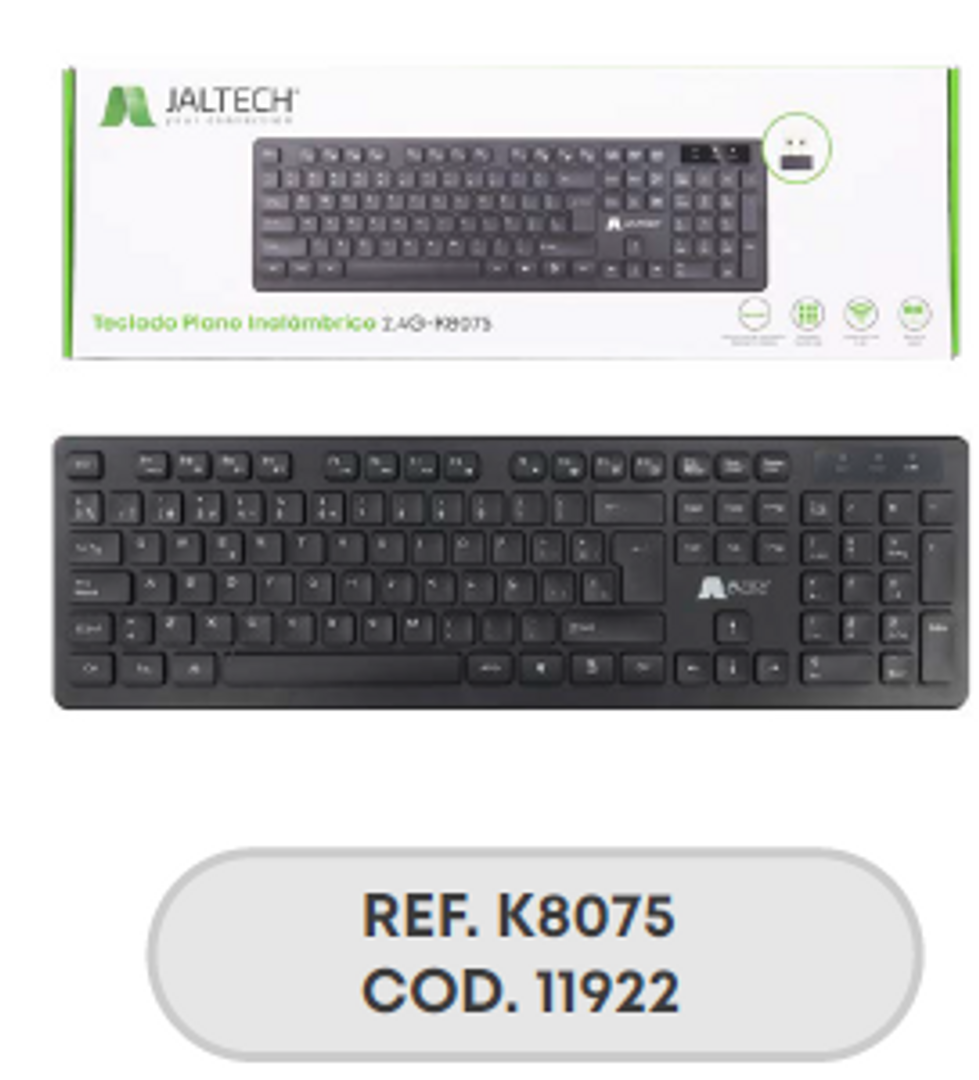 TECLADO PLANO INALAM. 2.4G - K8075