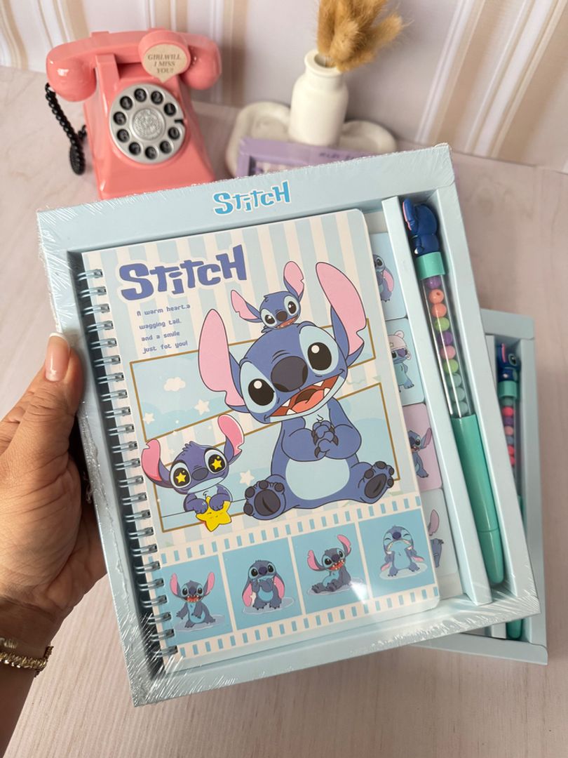 Kit cuaderno y lapicero Stitch 