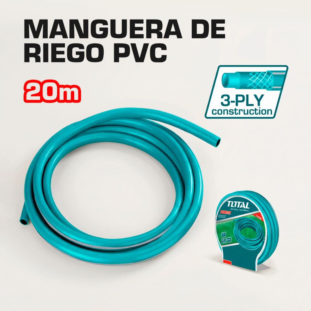 MANGUERA DE RIEGO PVC DE 1/2" 20M