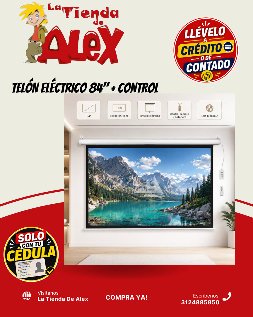 TELÓN ELÉCTRICO 84" + CONTROL