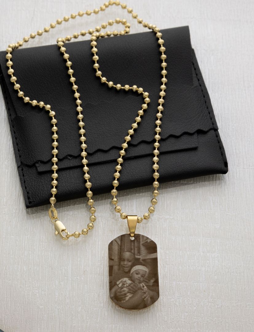 Militar diamantada y placa personalizada 