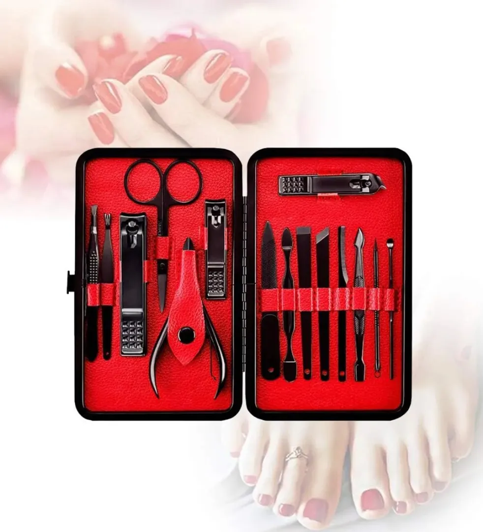 KIT DE MANICURE Y PEDICURE ESTUCHE LUJO 15 PIEZAS