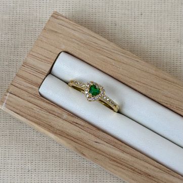 Anillo corazón esmeralda  - imagen 1