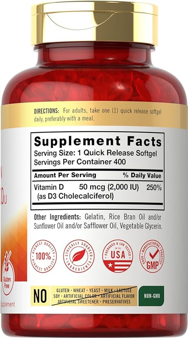Vitamina D3 de 2000UI 50 mcg 400 chewable Carlyle 