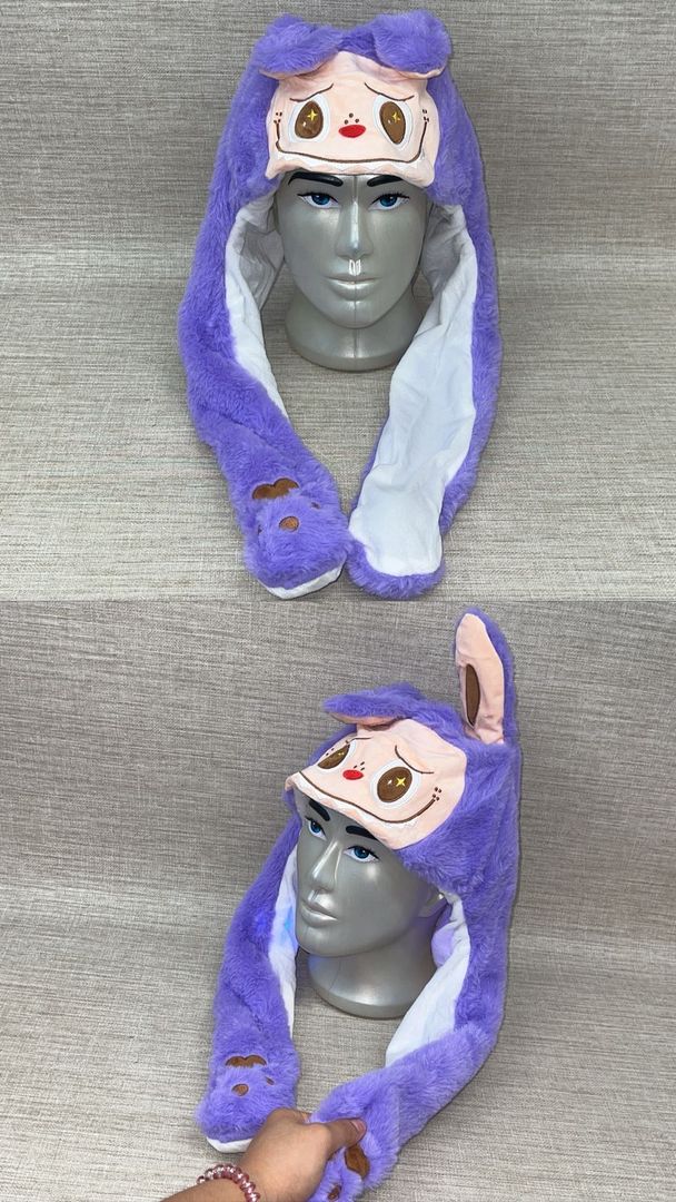 GORRO LABUBU MORADO CON LUCES 