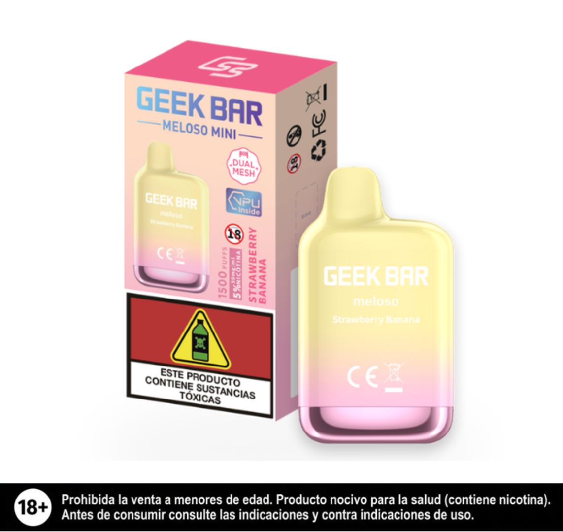 Geek Bar Strawberry Banana 1500 Puffs Meloso Mini