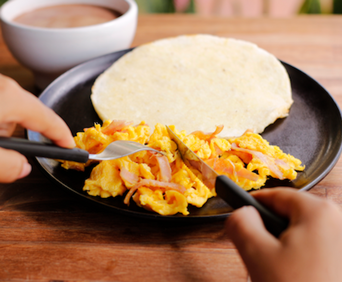 Arepa con Huevos Jamón 
