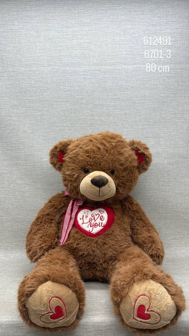 OSO CAFÉ PELUDITO BORDADO 80 CM