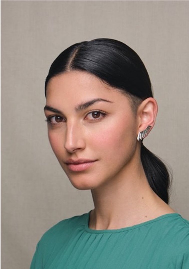 SILVER BLUE PALM CLIMBER EARRINGS