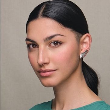 SILVER BLUE PALM CLIMBER EARRINGS - imagen 1