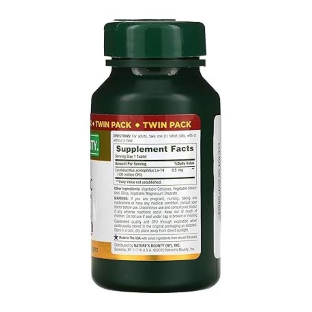 Probiótico 100million Organisms  100 tab Natures Bounty