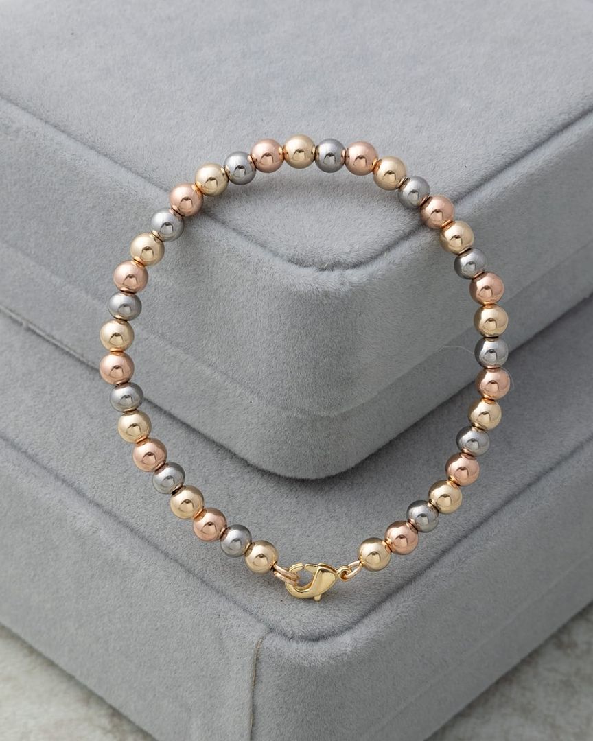 Pulsera rígida balín 5mm tres oros