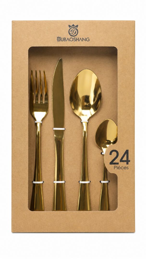 SET DE CUBIERTOS UBAOSHANG X24 PIEZAS ACERO INOXIDABLE