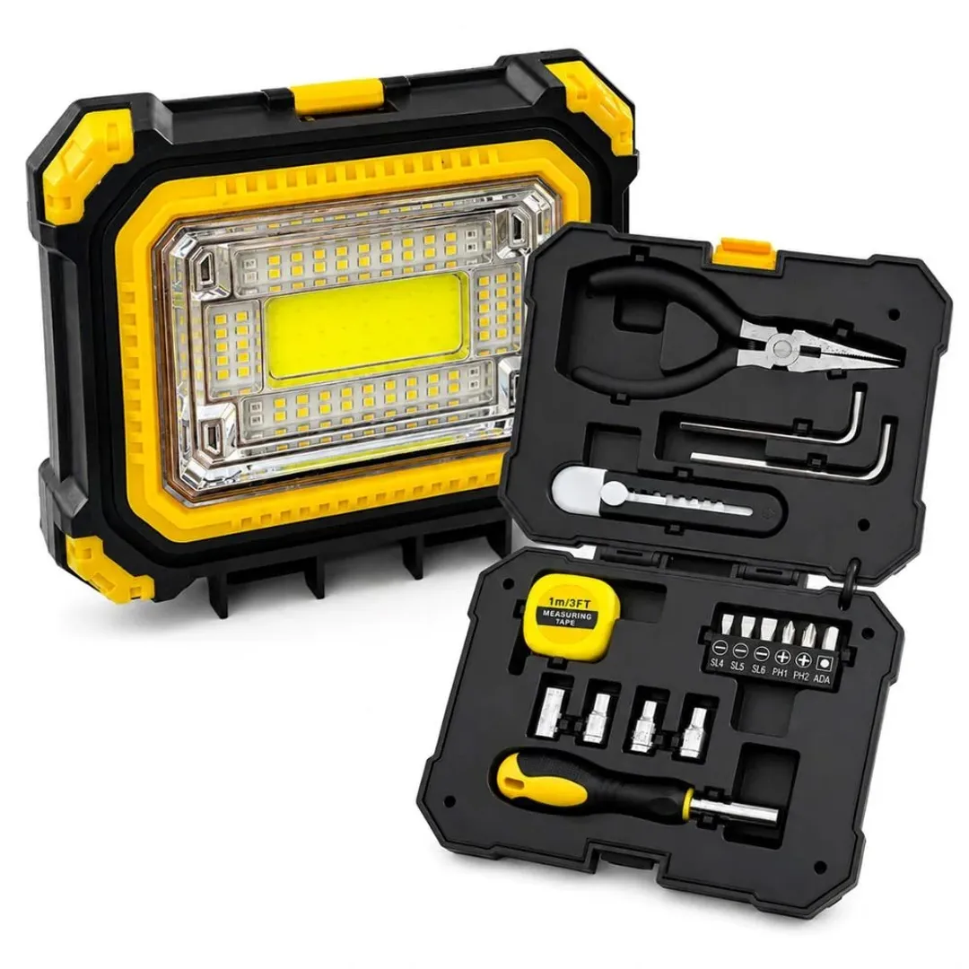 LINTERNA LED MULTIFUNCIONAL CON HERRAMIENTAS Y PANEL SOLAR
