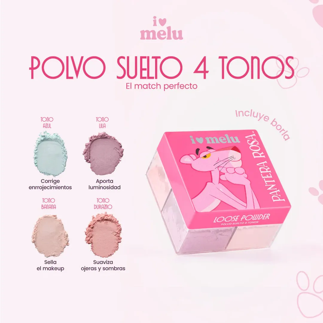 POLVO SUELTO 4 TONOS PANTERA ROSA RUBY ROSE