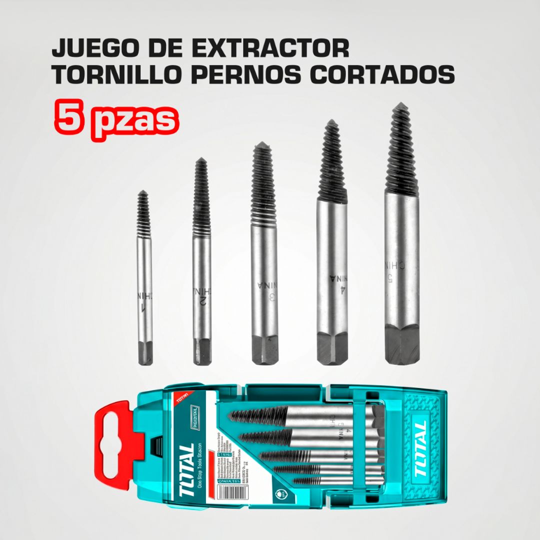 JUEGO EXTRACTOR DE TORNILLO 5 PZAS