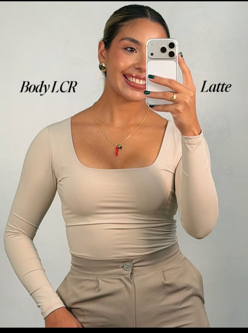 Body Alicrado/ Manga Larga cuello Cuadrado