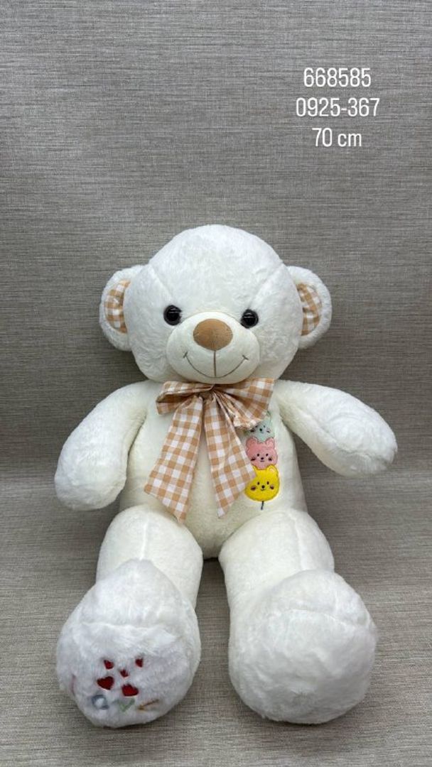 OSO PATAS LARGAS BLANCO BORDADO 70 CM