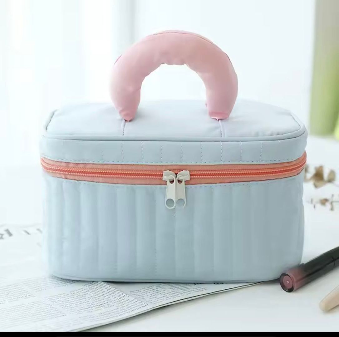 Bolsa de maquillaje de rayas