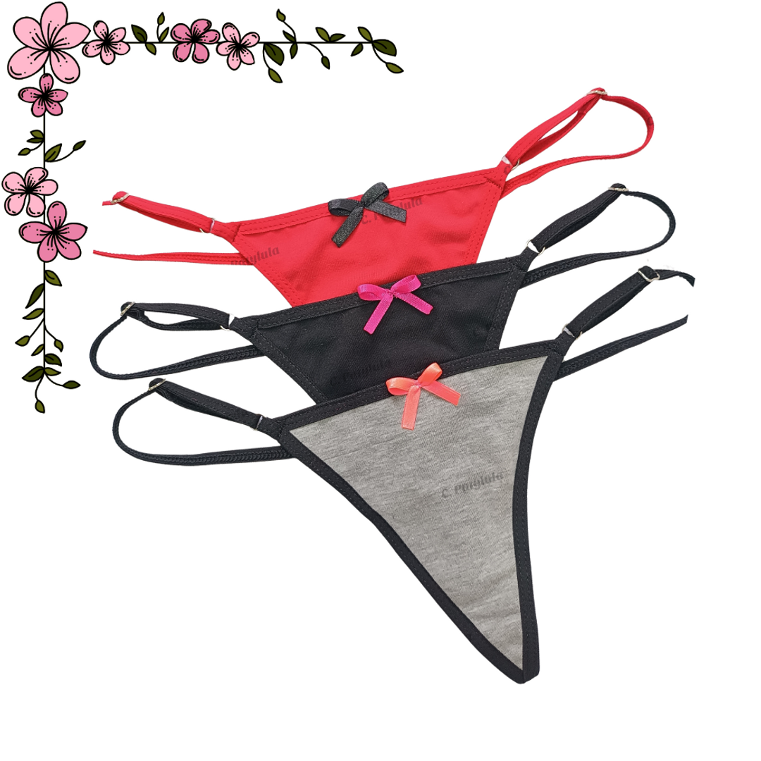 Tanga hilo en algodón kit x 3 unidades 