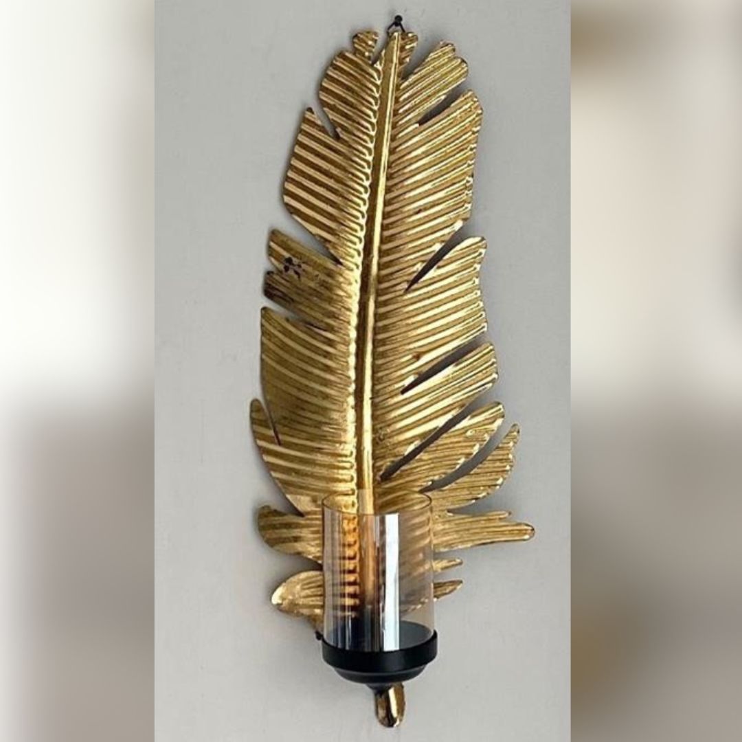 Porta Vela Dorado forma pluma