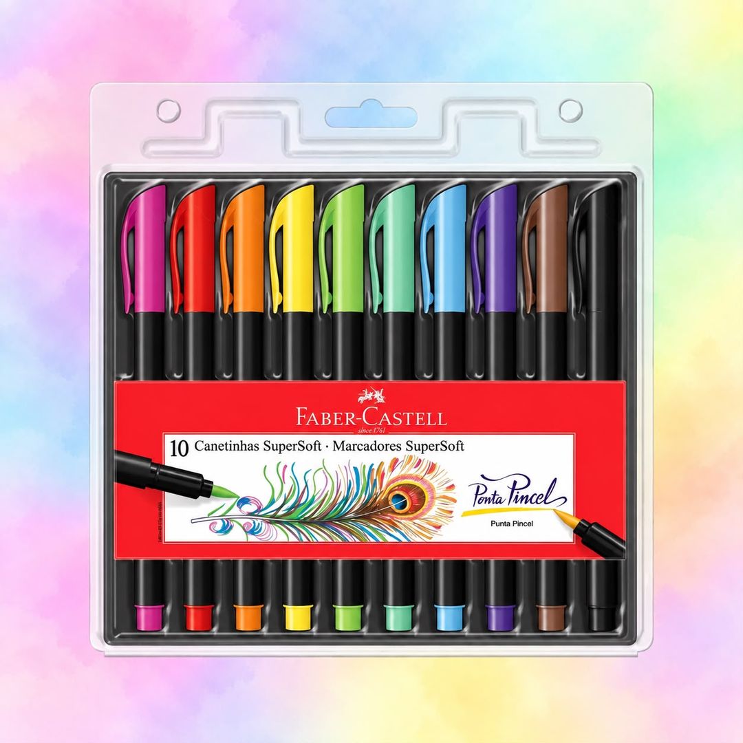 Plumones Punta Pincel Fabercastell x 10