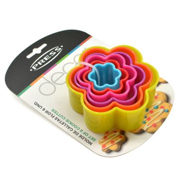 Imagen del producto MOLDE PLASTICO DE GALLETA FLOR 6UD PRESS