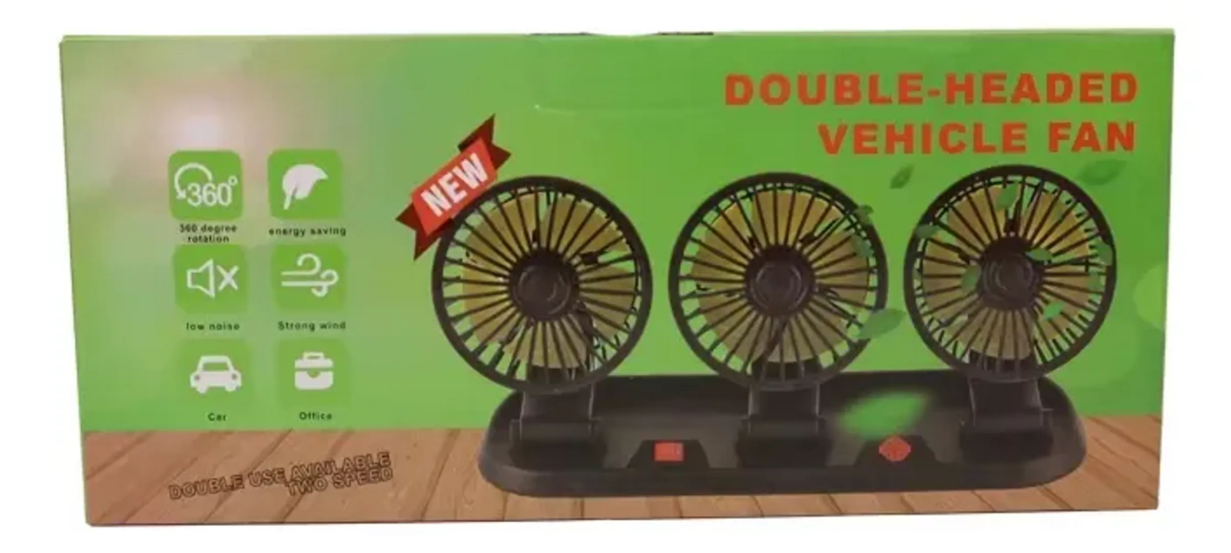 VENTILADOR AIRE ACONDICIONADO PARA CARRO TRIPLE CABEZAS 