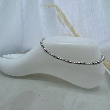 Imagen del producto Tobillera perlas, plateada, covergold 