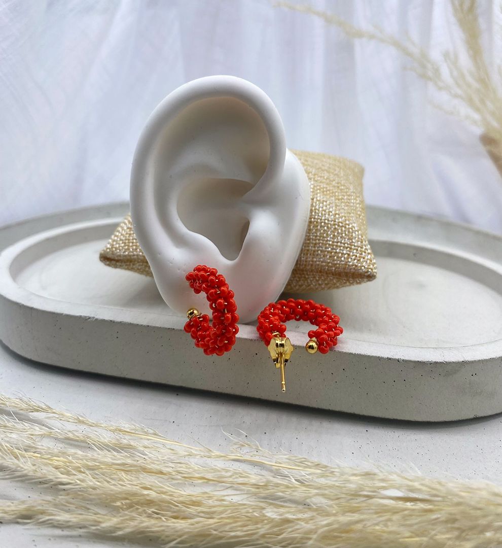 Topo candonga artesanal, rojo pequeño, covergold 