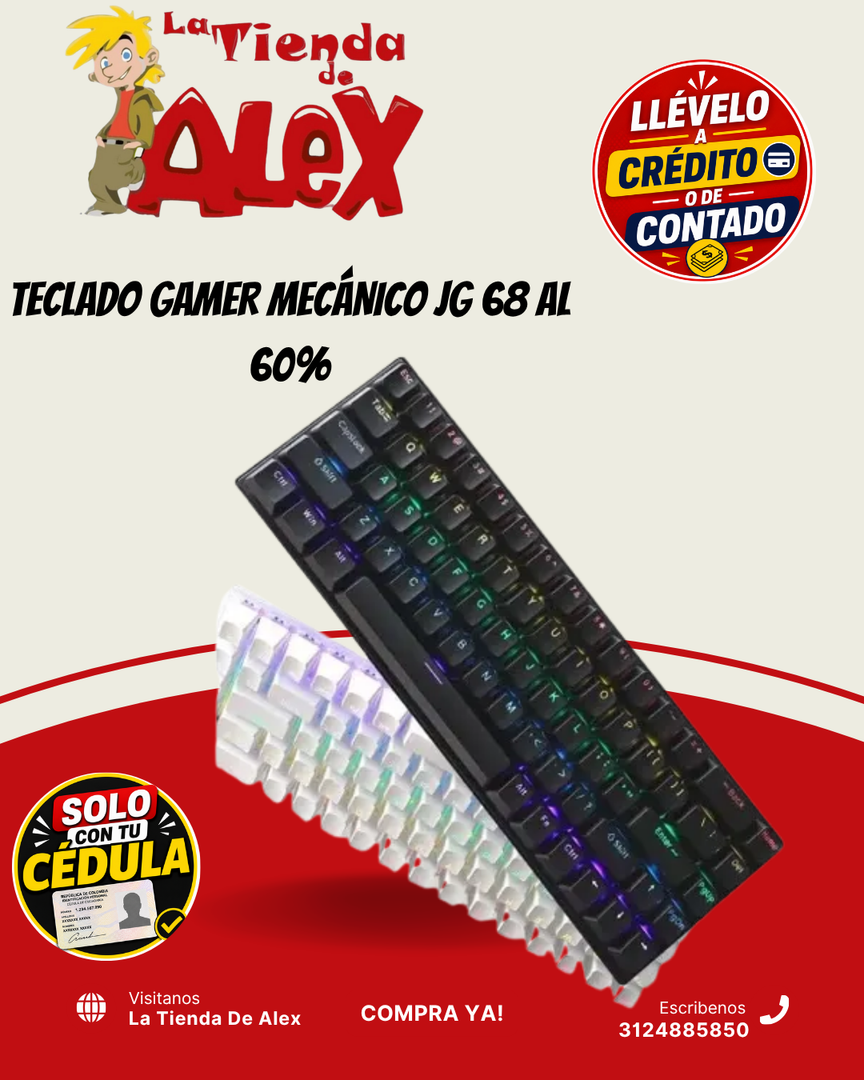 TECLADO GAMER MECÁNICO JG 68 AL 60%