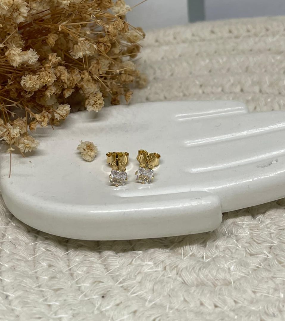 Topos Circon cuadrados 3.5mm cristal